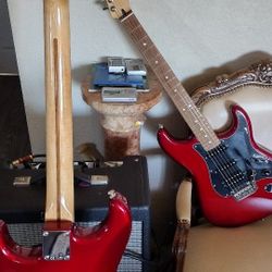Fender Stratocasters on Classic Candy Apple Red + More, New Shape & Performing Great Sounds with Tremolo $591 Each with a Nice Gig Bag. Trade +$