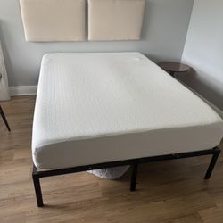 Queen Bed Set (queen mattress, bed frame, and headboard)