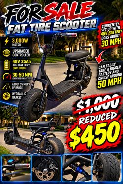 Fully upgraded fat tire scooter