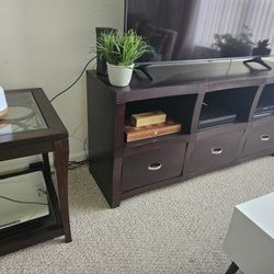 Tv Stand And End Glass Mirror Tables