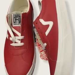 VANS RED LEATHER SIZE 10 BRAND NEW 