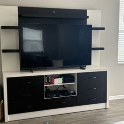 Modern Entertainment Center + TV Stand – Like New | $900 OBO
