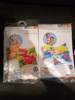 Intex Kids Swimming Arm Bands - New - 2 Sets - Mermaids and Dinosaurs