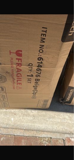 New Yaheetech Beige Upholstered Dining Chairs - Set of 2 (In Box) 2 boxes 4 chairs