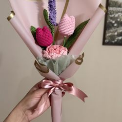 Handmade crochet flower bouquets