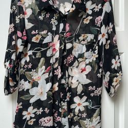 Black with Flowers Shirt 