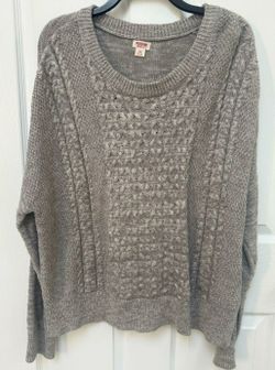 Mossimo Supply Co. Gray Cable Knit Crewneck Pullover Sweater XXL