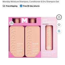 Brand New Monday Moisture Shampoo, Conditioner & Dry Shampoo Set