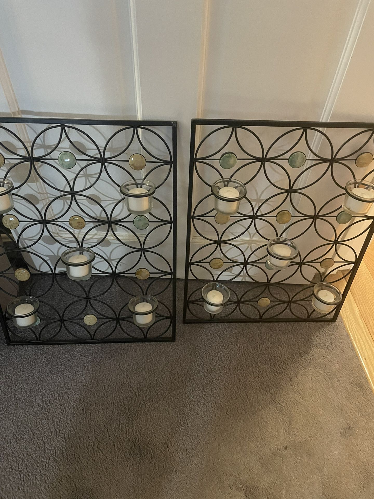 (2) Wrought Iron Wall Candle Holders