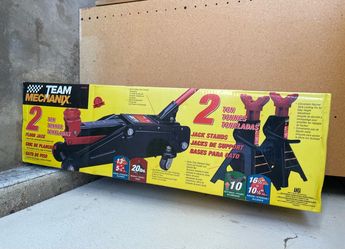 Team Mechanix Floor Jack w/ 2 Jack Stands