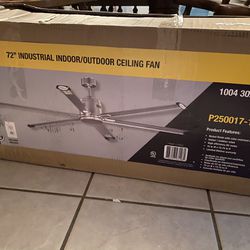 Hubbell Lighting Industrial 72” Indoor/Outdoor Ceiling Fan P250017 Nickel Finish