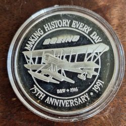 Boeing 75 years pure silver coin