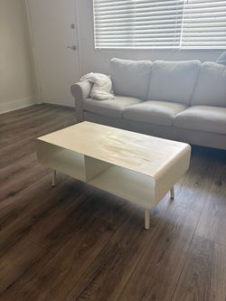 White Coffee Table with Open Shelf