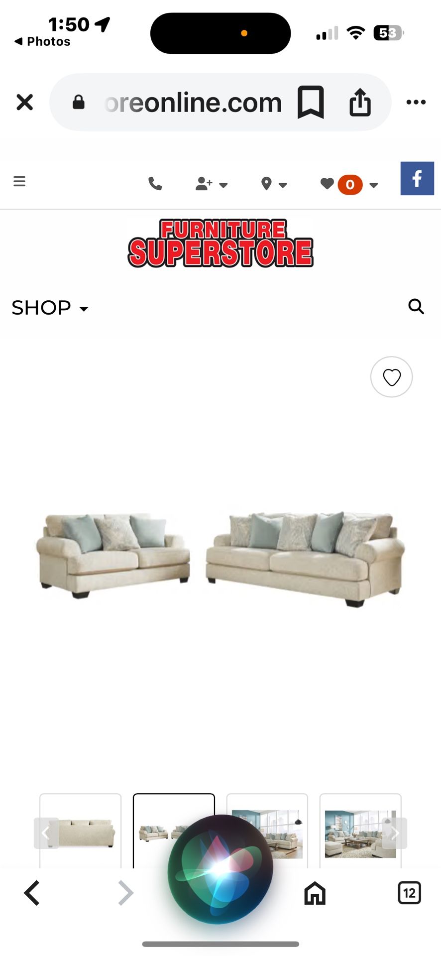 Sofas and ottoman