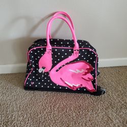 Justice Polka Dot Flamingo Roller Bag