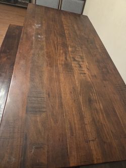 Solid wood table and bench