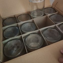 12- 6oz Glass Jars NO LIDS