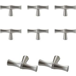 8 PCS Kitchen Handles, Cupboard Handles, Zinc Alloy T Bar Bathroom Drawer Handles and Knobs, for Kitchen Bathroom Drawer Furniture Pulls- Silver||Sing