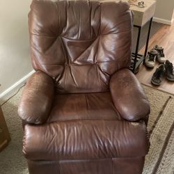 Comfortable Leather Recliner. Lazy Boy Style.