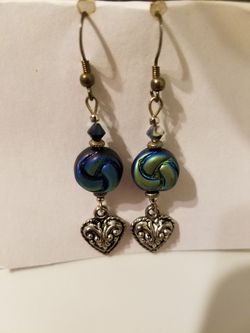 Czech glass sworovski sterling silver earrings