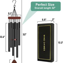 Wind Chimes for Outside, 32” Memorial Wind Chimes Outdoor Clearance, Large Sympathy Wind Chimes Gift for Loved One, Wind Chimes for Outside Deep Tone,