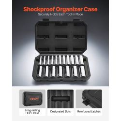 Socket Set, 18 Pieces, 1/2 inch Drive Socket Tool Set, Metric Size from 10 to 27 mm, Mechanic Tool Kit with Storage Case, Clear Markings, Chrome Plate