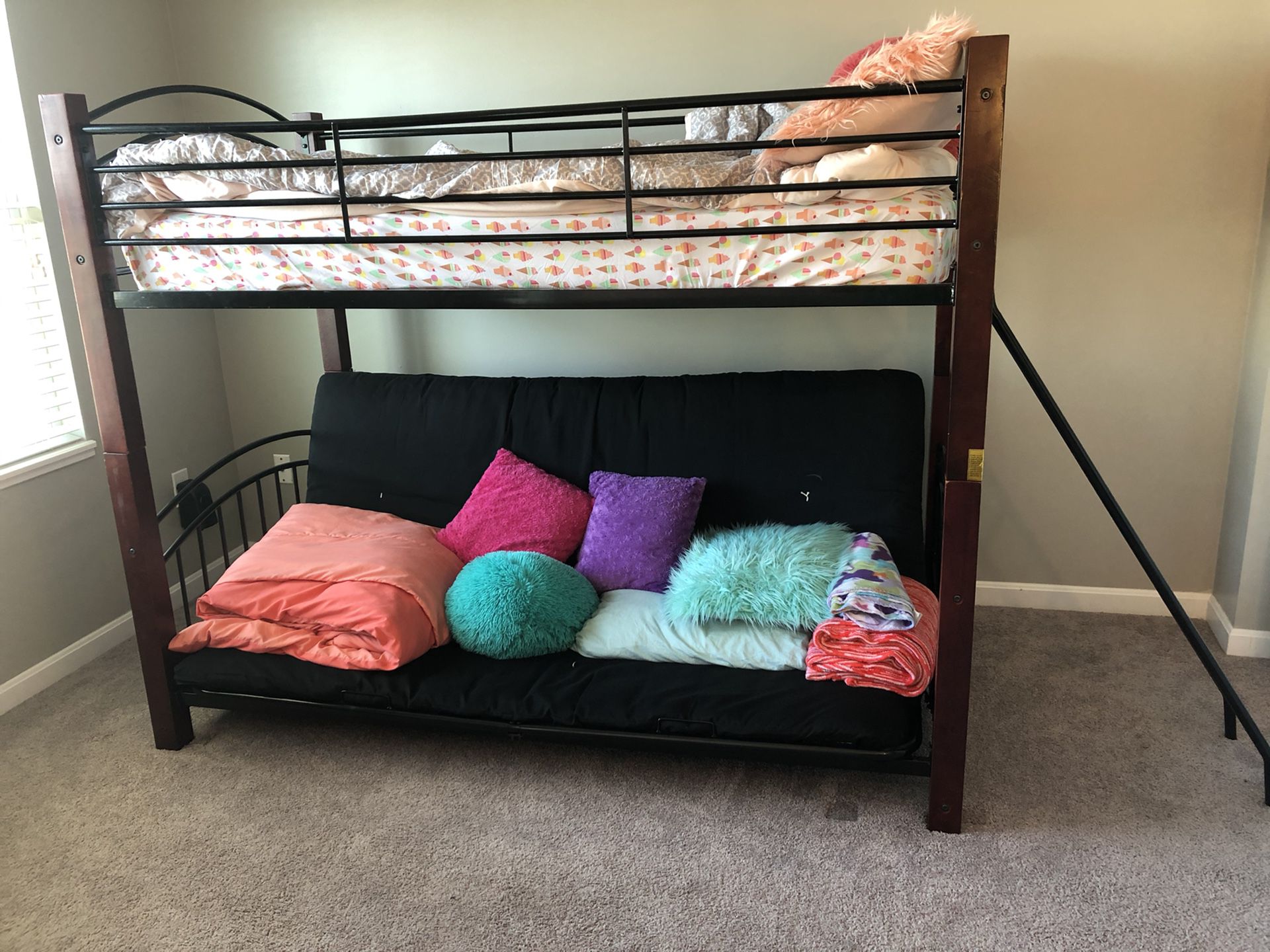 Bunk bed with futon bottom