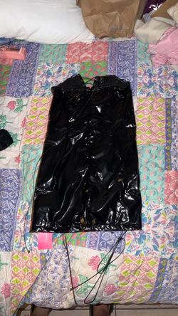 Black leather dress
