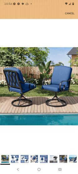 Brand New In Box Set Of Two Swivel Patio Chairs!!!