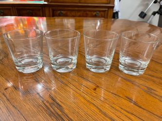 Set of 4 Vintage Like New Old Fashioned Drinking Glasses