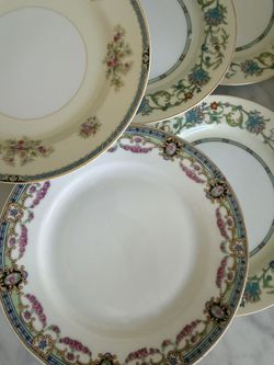 9 VINTAGE MISMATCHED SALAD PLATES NORITAKE
