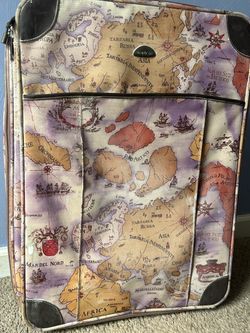 Simply Go Large World Map Rolling Suitcase 🌎