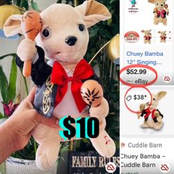 $10 like New Batteries included Chihuahua sing  La Bamba  🎤 🎶 and Dance & play 🪇 move mouth