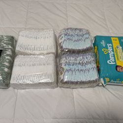Diapers, size nb - 38, size1 - 48, size 2 - 83 (169counts)
