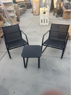 3 pc metal black patio set new