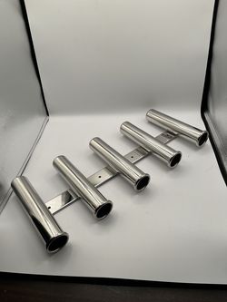 5 link Fishing Rod Holder, Side Mount, Wall Mount, Stainless Steel