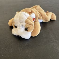 TY Beanie Baby Bulldog Named Wrinkles Missing Tag