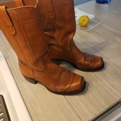 Landis brown leather cowboy boots 