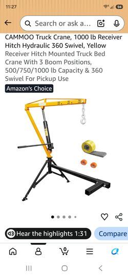 Pickup truck crane