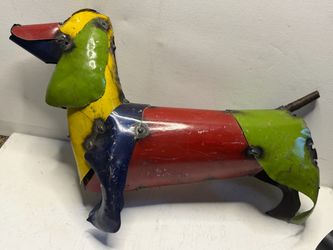 Colorful Metal Dachshund Sculpture