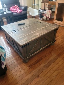 Living room table with storage