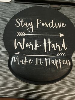 Inspirational Black Mouse Pad with Wrist Support