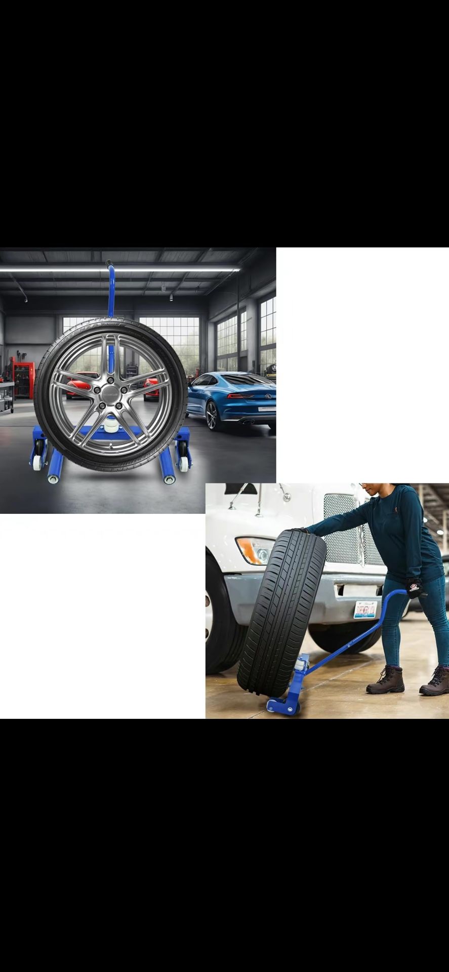 GARVEE Adjustable Tire Moving Cart Tool - 500 Ibs Heavy Duty Tire Dolly for Effortless Tire Lifting and Moving in Your Garage and Workshop