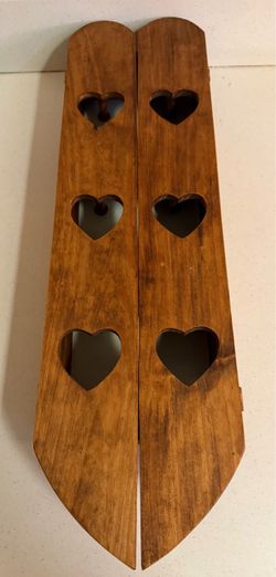 Vintage Heart Shelf Cabinet Solid Wood Doors Cottage Core Cozy Adorbs Farmhouse