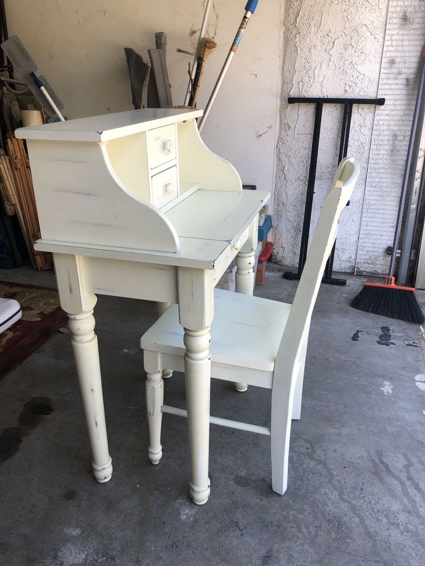 White World Market Mediterranean Desk With Drawers