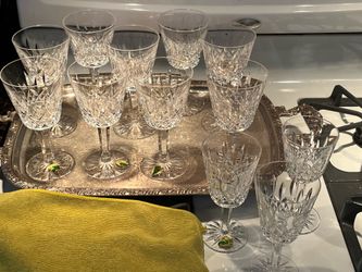 12 Waterford, Crystal Lismore wine glasses