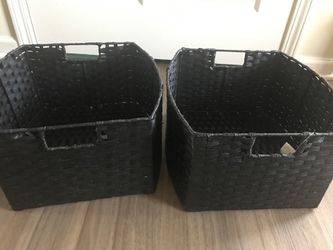 Black wicker baskets