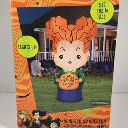NEW HOCUS POCUS WINIFRED SANDERSON 5 FEET INFLATABLE HALLOWEEN YARD DECORATION