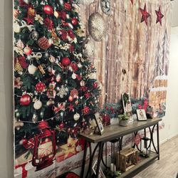 Dudaact 12x10Ft Christmas Backdrop Xmas Tree Gift Snow Vintage Wooden Floor Backdrop New Year Party Background Christmas House Party Background 