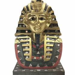 6’ Ancient Egyptian King Tut Bust Statue Burial Mask Nemes Figurine